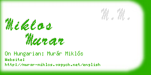 miklos murar business card