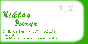 miklos murar business card